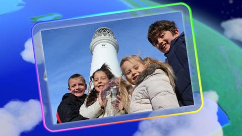 A screen displaying the Go Jetters: Radio Recruits from Flamborough Lighthouse.