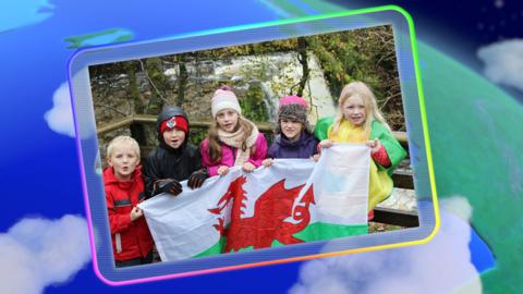 A screen displaying the Go Jetters: Radio Recruits from Waterfall Country in the Brecon Beacons.