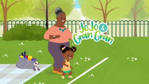 JoJo and Gran Gran are at a running track