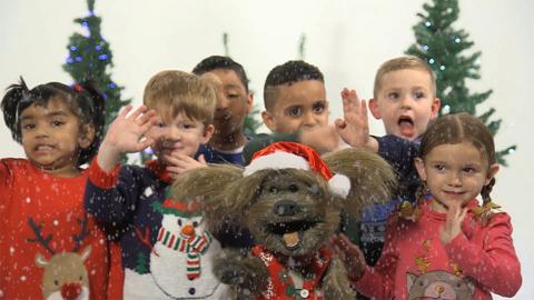 Dodge and his friends singing Deck the Halls.