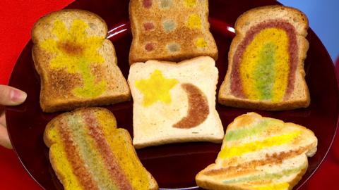 Toast selection with moon and star shape.