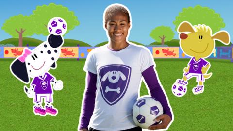 Rachel Yankey and Footy Pups.