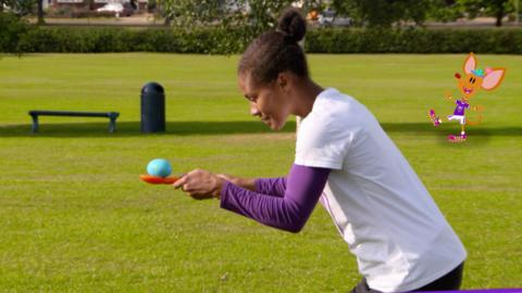 Join Rachel and the Footy Pups as they demonstrate how to do the egg and spoon race.