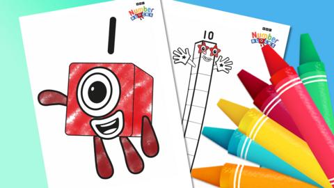 Free Numberblocks Colouring Sheets on CBeebies Website