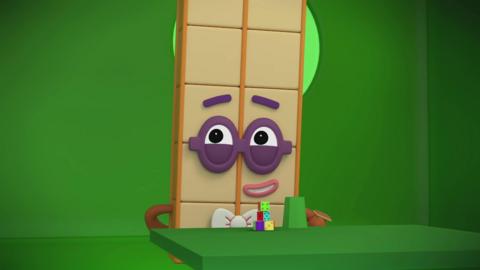 Numberblocks is holding a tray.