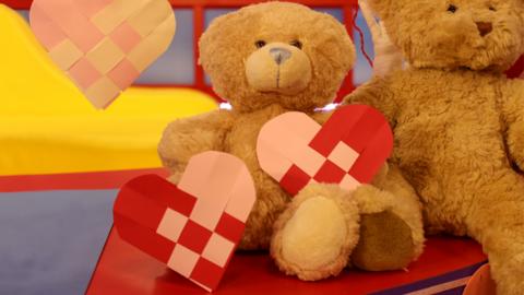 Teddy bear with Valentine's hearts