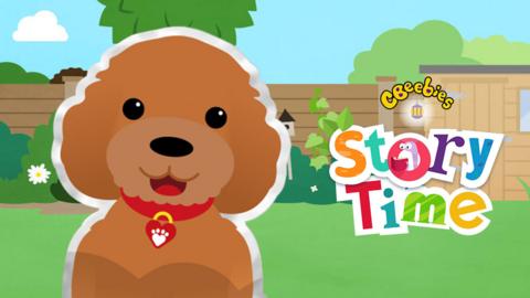 Waffle the Wonder Dog story characters and storytime logo