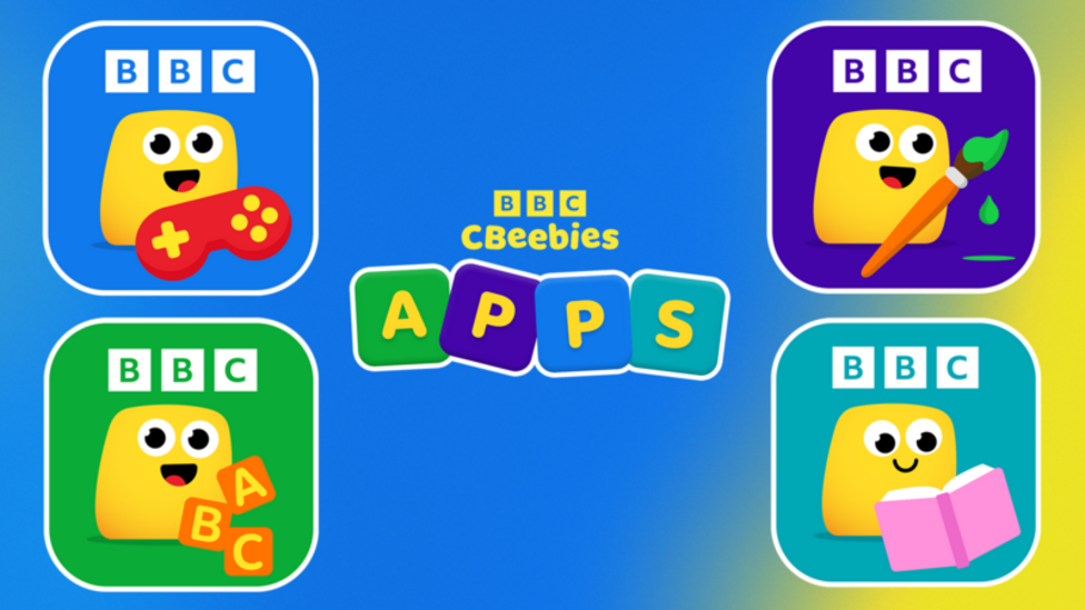 Picture showing the range of CBeebies apps that are free to download.