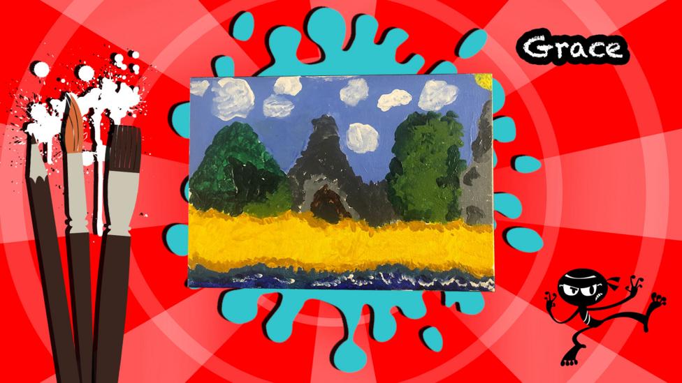 A painting of some Italian mountains.