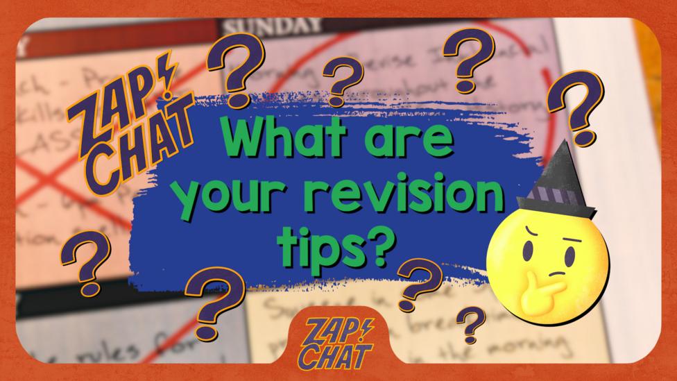 Text reads 'What are your revision tips?'.