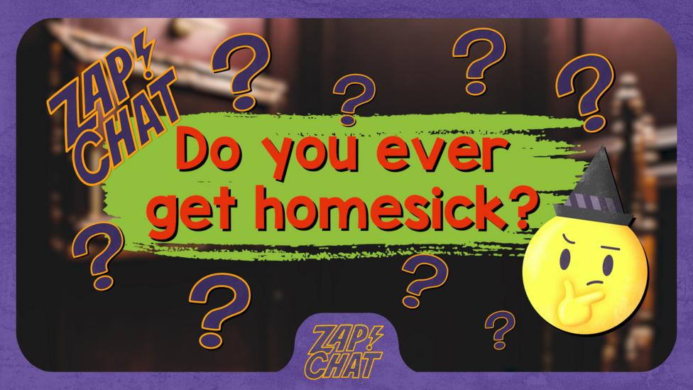 Text reads 'Do you ever get homseick?'.