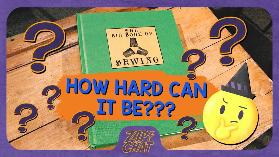 Book on a desk entitled 'the big book of sewing'. Text on image: How hard can it be?.