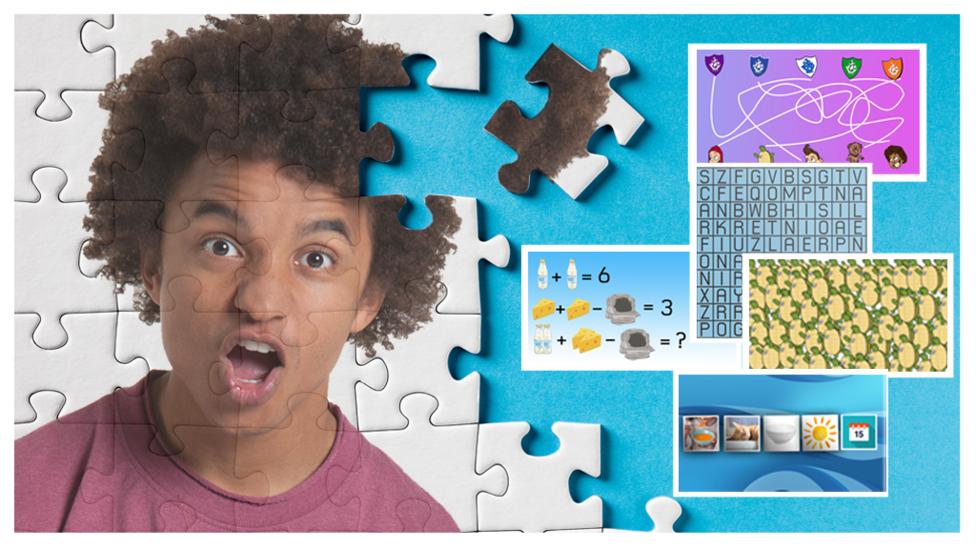 Image of Radzi with images of puzzles.