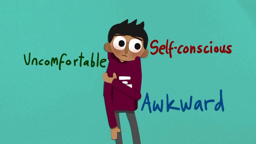 Lifebabble animation of insecure boy.