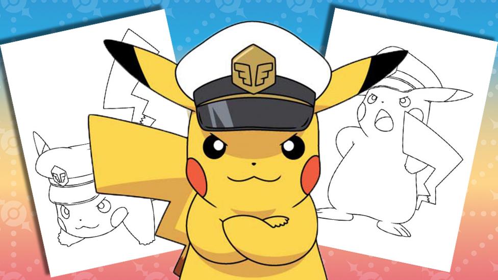 Captain Pikachu colouring pages that are entirely free to download and print