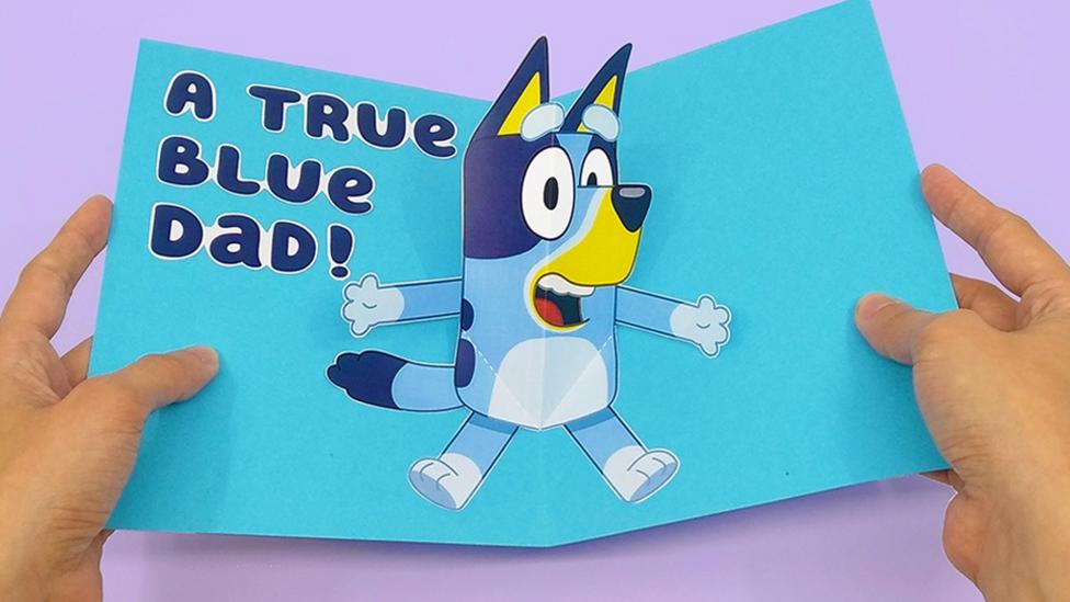 Make your own Bluey father's day pop up card