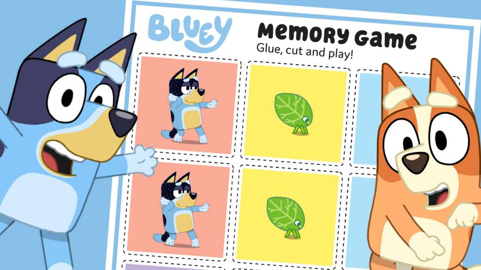 Bluey memory matching game print out - CBeebies