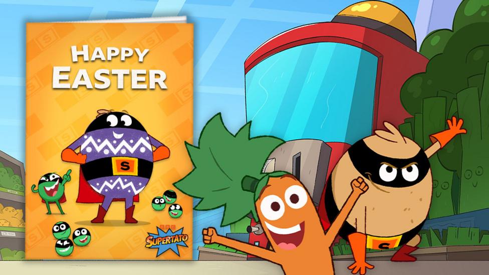 Supertato easter card promo