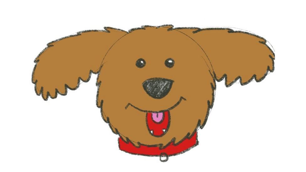 Step-by-step on how to draw Dodge from the CBeebies House.