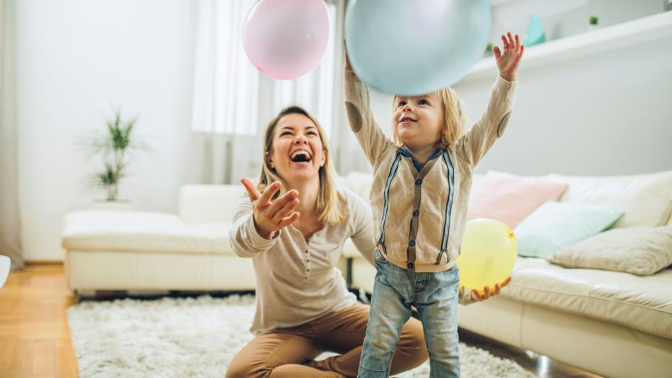 Exercise at home with children.