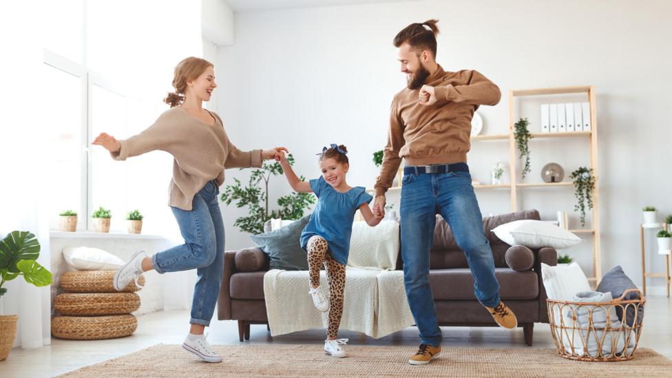 Exercise at home with children.