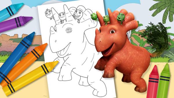 Dinosaur colouring page: a drawing to print| Petit-Fernand