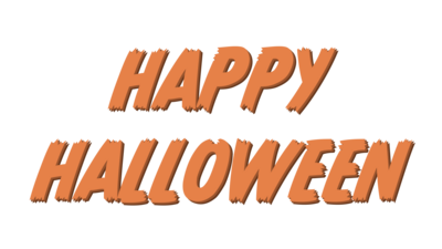 Text reads "HAPPY HALLOWEEN" in bold orange letters