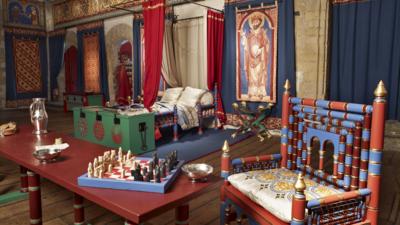 The brightly coloured interior of the King's Chamber at Dover Castle