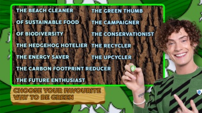 A third eco warrior name generator image, featuring lots of word combinations, please locate the transcript further down the page to find a text 