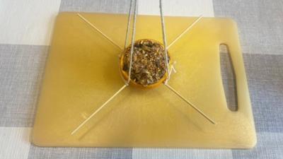 step by step guides for making bird feeders out of an orange and an empty drinks carton