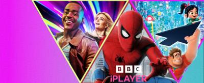 A collection of characters from film & tv available on iPlayer, including Spiderman and Doctor Who.