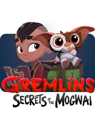 Sam Wing and Gizmo with text 'Gremlins secrets of the mogwai'.