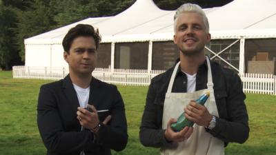 Junior Bake Off - Oli White and Marcus Butler take on the Piping Challenge