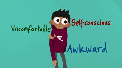 Lifebabble animation of insecure boy.