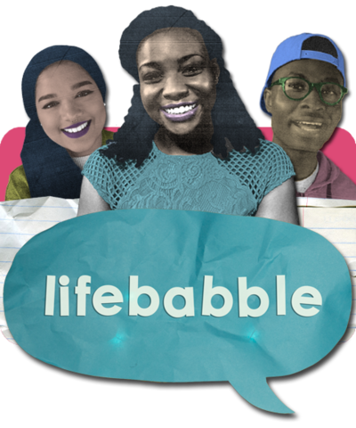 Scola, Saima, Eman and a Lifebabble speech bubble
