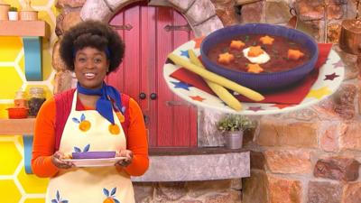 Big Cook Little Cook - Recipe: Cauldron Soup with Wizard Wands