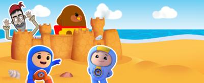 Line, Duggee, Foz and Kyan on the CBeebies Beach Party
