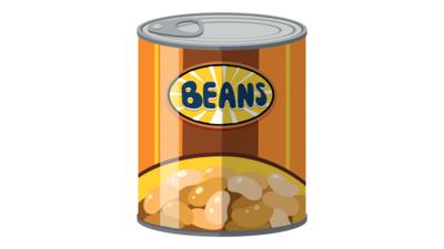 A cartoon tin of beans
