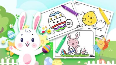 Printable Easter Bunny colouring sheets | Spring colouring sheets