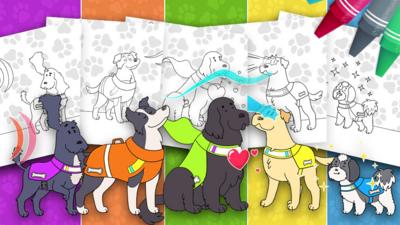 Colour in Dog Squad superpowers on CBeebies.
