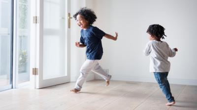 Exercise at home with children.