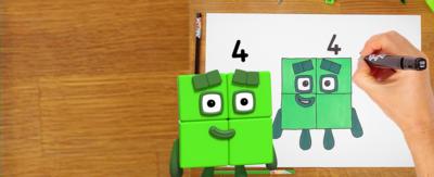 How To Draw Numberblock Four