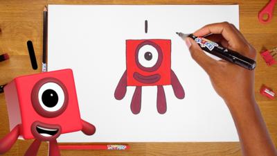 Numberblocks - How To Draw Numberblock One