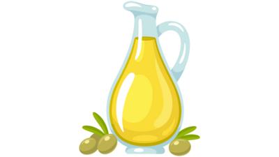 A cartoon bottle of olive oil