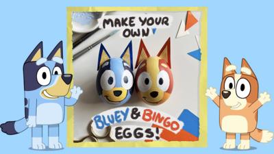 Bluey - How to paint Bluey and Bingo Easter eggs