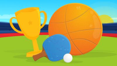 Basketball, table tennis and a trophy 
