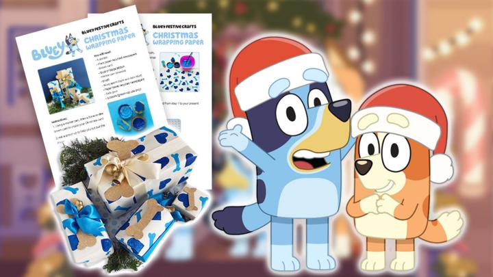 bluey christmas gift wrap