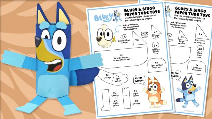 Bluey Papercraft I Did With Construction Paper And Crayola Colored ...