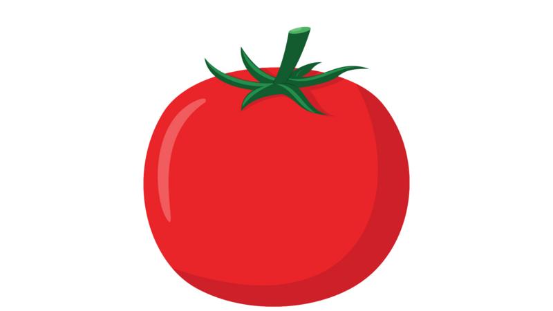A cartoon tomato