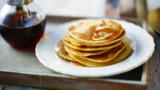Canadian buttermilk pancakes with maple syrup
